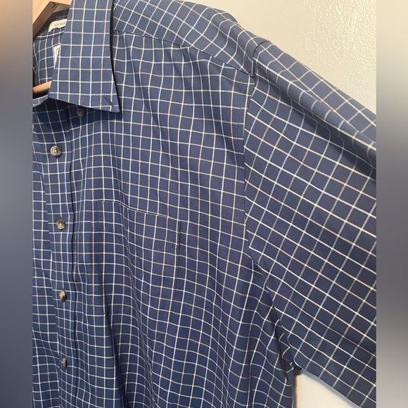 L.L. Bean Men's Navy Plaid Button Down Shirt Wrinkle Resistant 100% Cotton XL - Picture 4 of 15